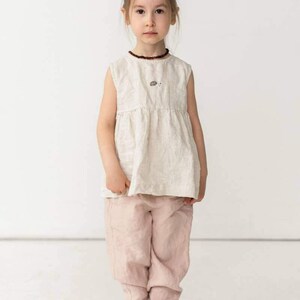Linen Pants Jules, pants for kids, pants with pockets, linen pants for kids, kids clothing, linen clothing | Optional Embroidery