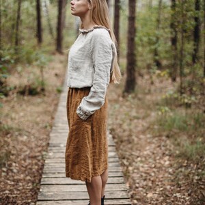 Linen Midi Skirt Elise image 4