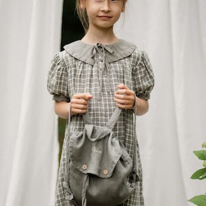 Sac à dos d'été en lin pour enfants, sac à dos de voyage, sac à dos décontracté unisexe pour enfants, sac à dos pour école | Broderie en option