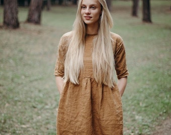 Linen Dress Anne | Optional Embroidery