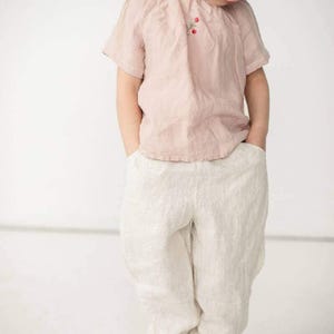 Boho linen Pants Jules, linen pants, soft linen pants for kids, casual wear, linen clothing, kids clothing | Optional Embroidery