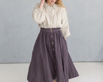 Linen skirt Olivia | Optional Embroidery