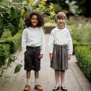 Chemise en lin Cecille à manches évêque pour enfant Broderie en option image 5