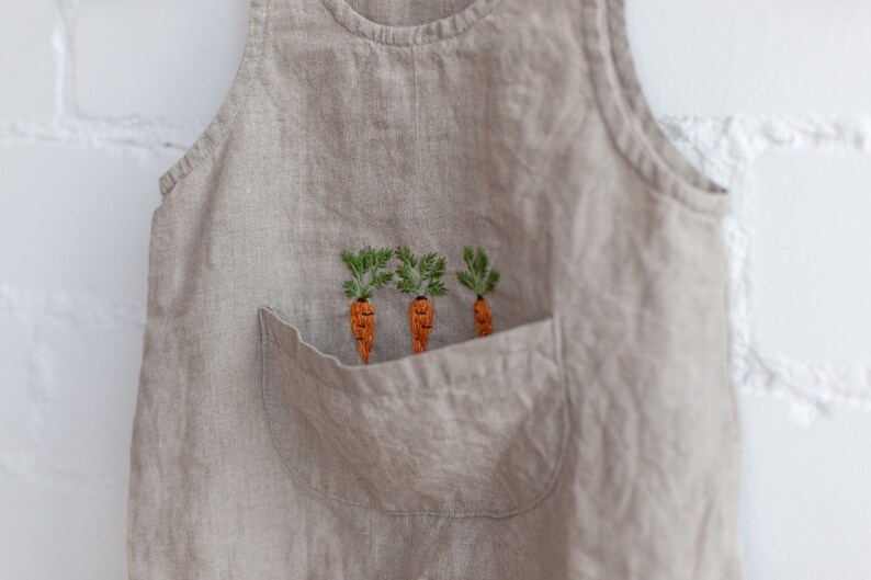 Embroidered Linen Jumpsuit Sunny / Linen Overall for Babies Etsy