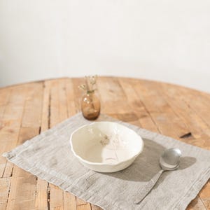 Placemat in Solid Natural Linen | Optional Embroidery