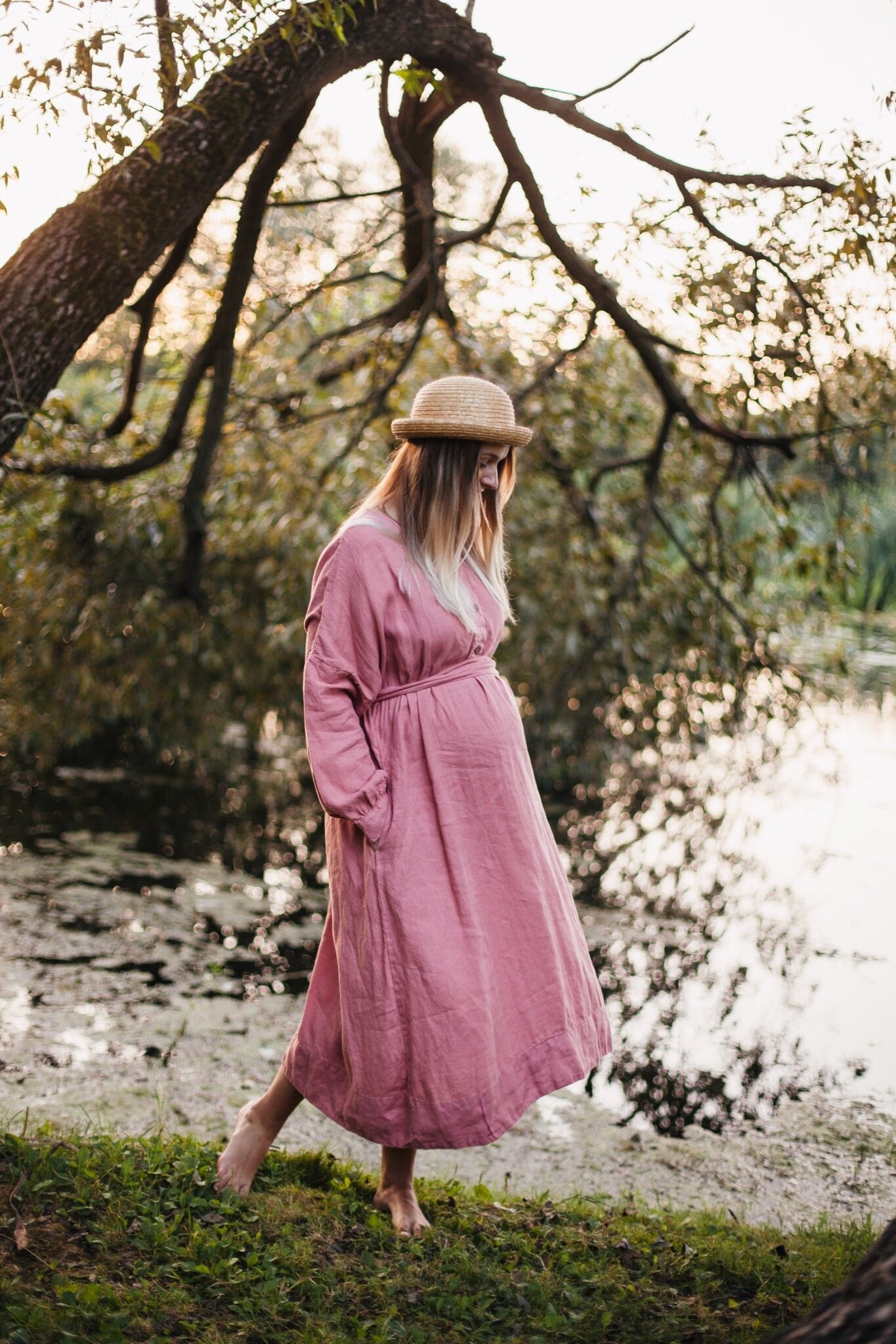 linen nursing dress