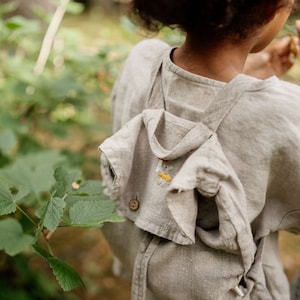 Sac à dos en lin pour enfants, sac à dos bohème, sac à dos en lin pour femme, sac en lin, sac rustique, mini sac à dos | Broderie en option