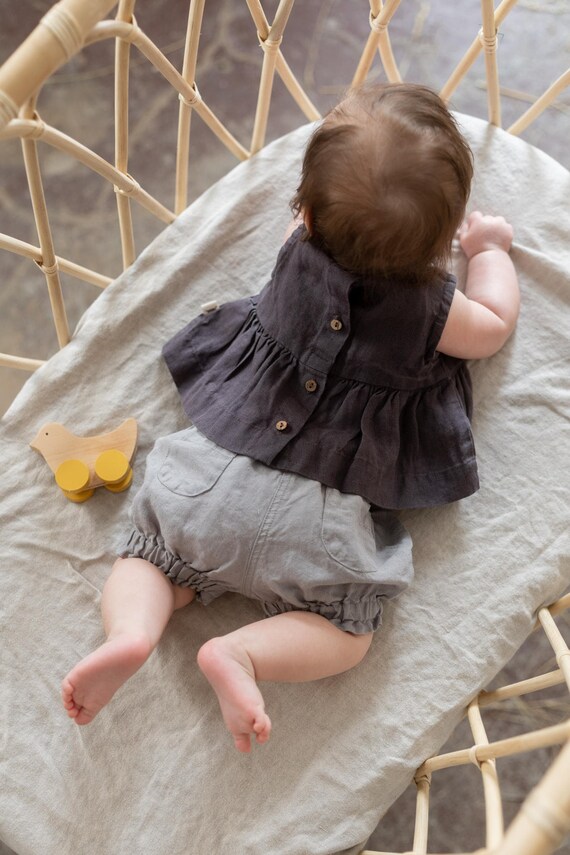 Natuurlijke linnen mouwloze tuniek voor baby kinderen peuters Sylvia zomertopjes voor meisjes linnen babykleding Optioneel borduurwerk Etsy Nederland