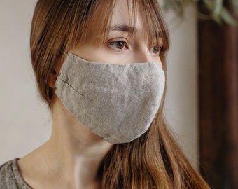 Linen Face Mask | Optional Embroidery