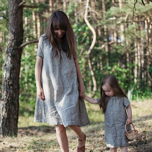 Oversized Dress Lucy with Short Sleeves, Organic Women's Linen Dress