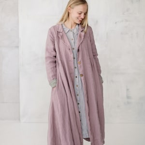 Oversized Linen Coat Lilly, Linen Blazer with Pockets, Loose Linen Cardigan, Plus Size Linen Jacket, Linen Blazer Dress |Optional Embroidery