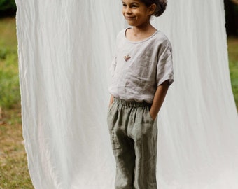 Linen Pants Lee for Kids (optional embroidery)