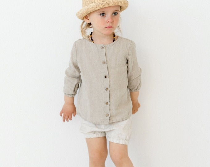 Linen Shirt Felix with Long Sleeves | Optional Embroidery