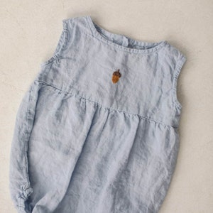 Linen Romper Eli Optional Embroidery zdjęcie 5