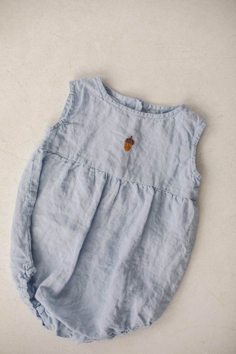 Linen Romper Eli Optional Embroidery zdjęcie 5