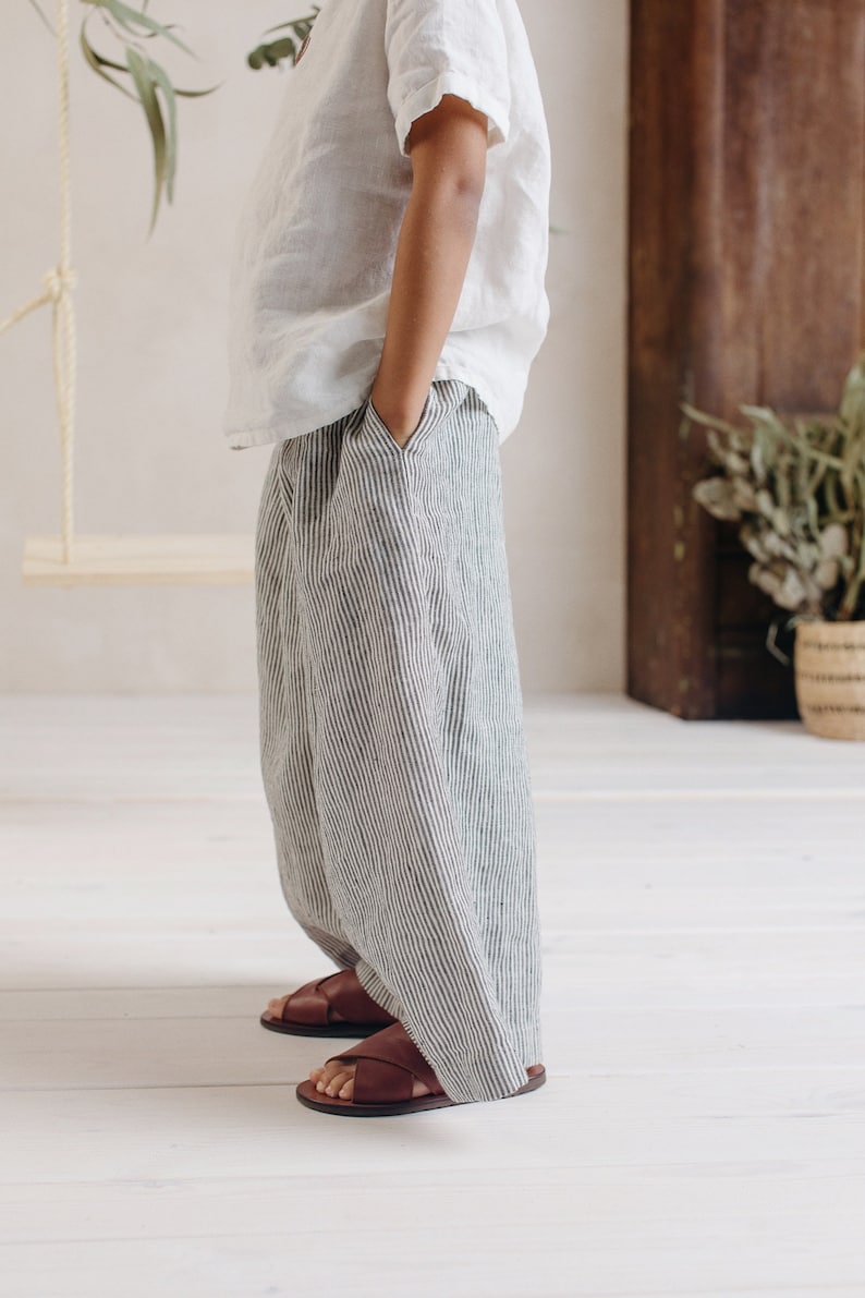 Linen Pleated Pants Amber for Kids more colors available