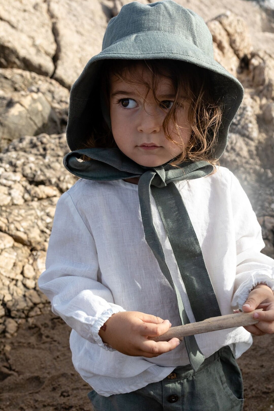 Cappello da sole in lino per bambina Paloma: cappello da spiaggia