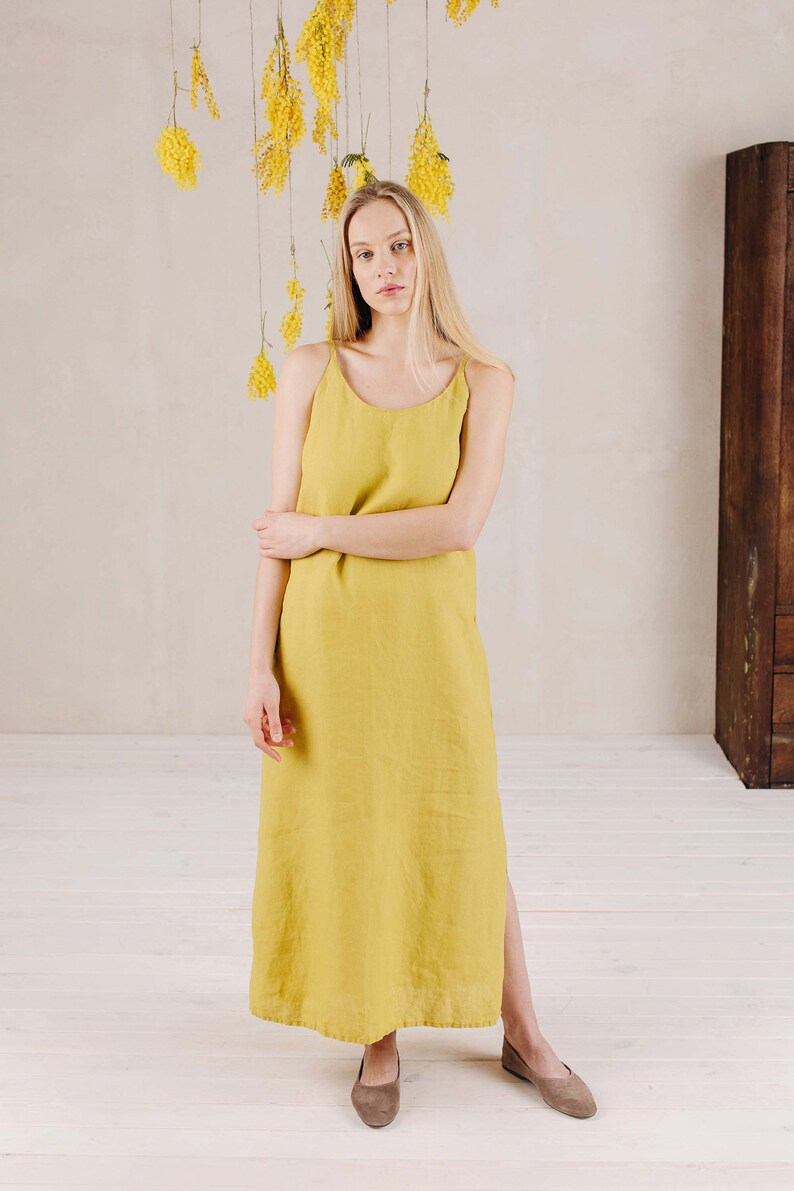 Linen Basic Dress Zoe Linen Strap Dress for Women more colors available