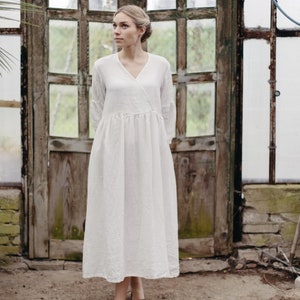 Women Loose Linen Dress Maggie, Summer Linen Women Clothes, Oversize Casual Linen Dresses For Women, Soft Linen Dress | Optional Embroidery