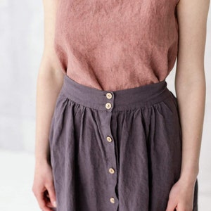 Ready to Ship Linen skirt Olivia 画像 4