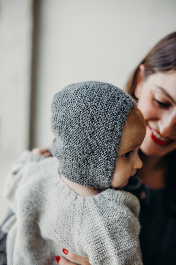 wool baby bonnet