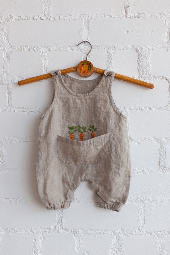 Embroidered Linen Jumpsuit Sunny - Etsy