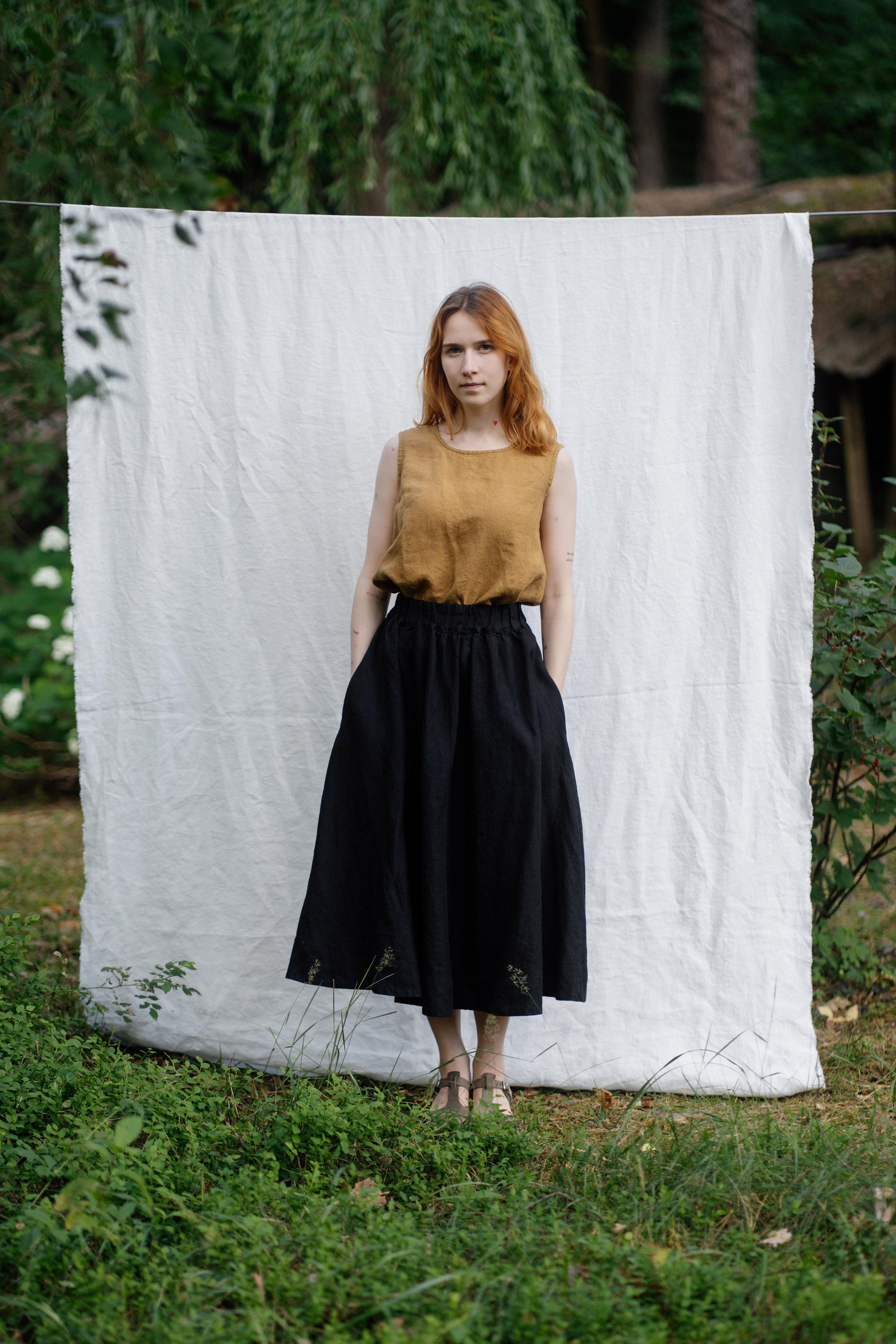 Black Flared Skirt Etsy UK
