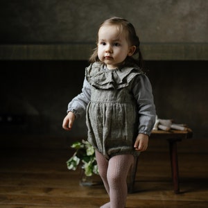 Linen Romper Eli Optional Embroidery zdjęcie 1