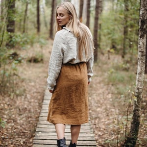 Linen Midi Skirt Elise image 5