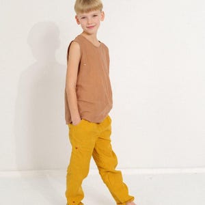 Handmade Linen Kids Pants: Unisex Boho Playwear, Optional Embroidery