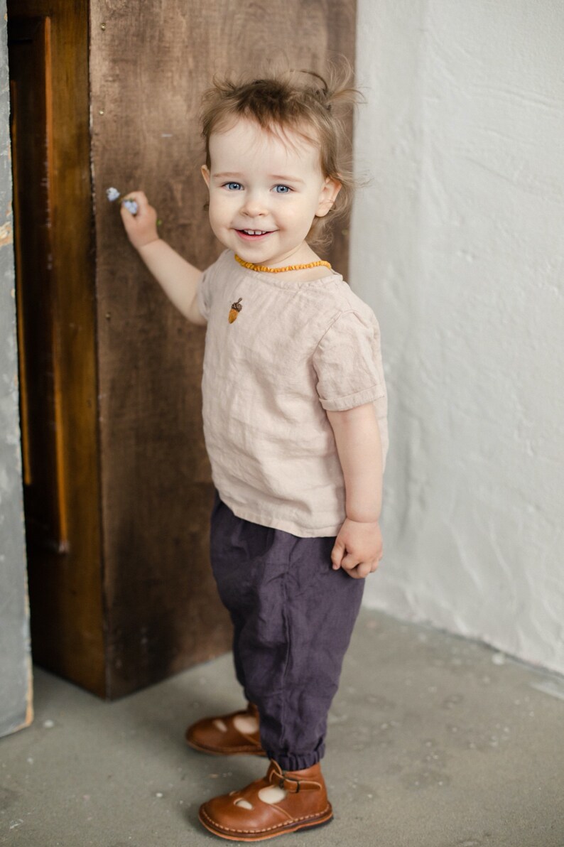 Linen Harem Pants Jesse / Linen baby trousers in Purple / Etsy