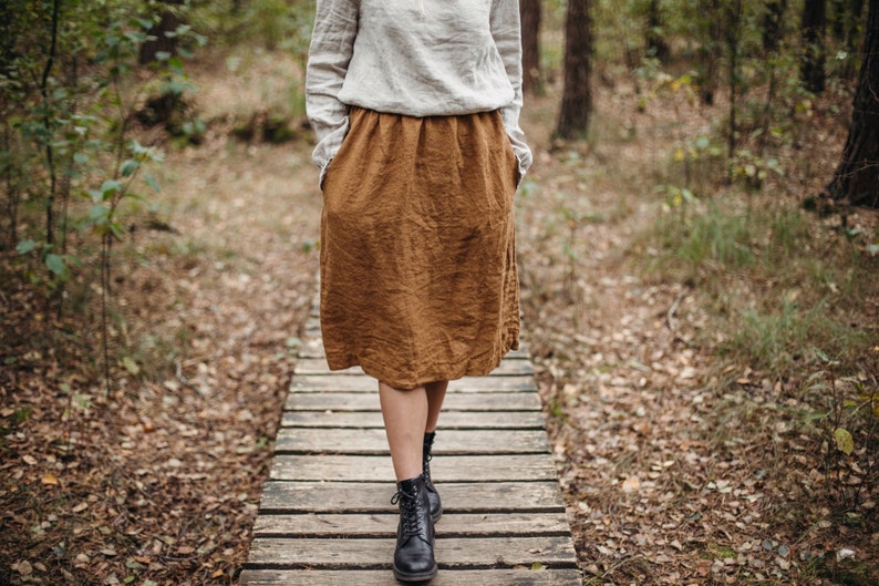 Linen Midi Skirt Elise image 1