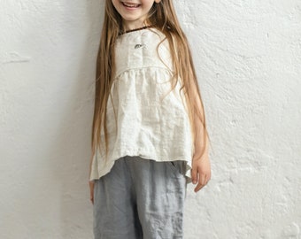 Linen Culotte Pants Hazel for Girls and Boys | Optional Embroidery