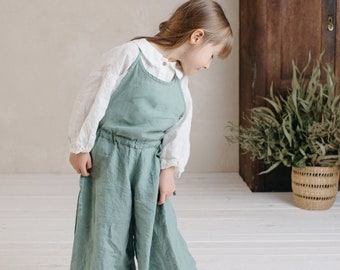 Linen Jumpsuit Joan for Kids | Optional Embroidery