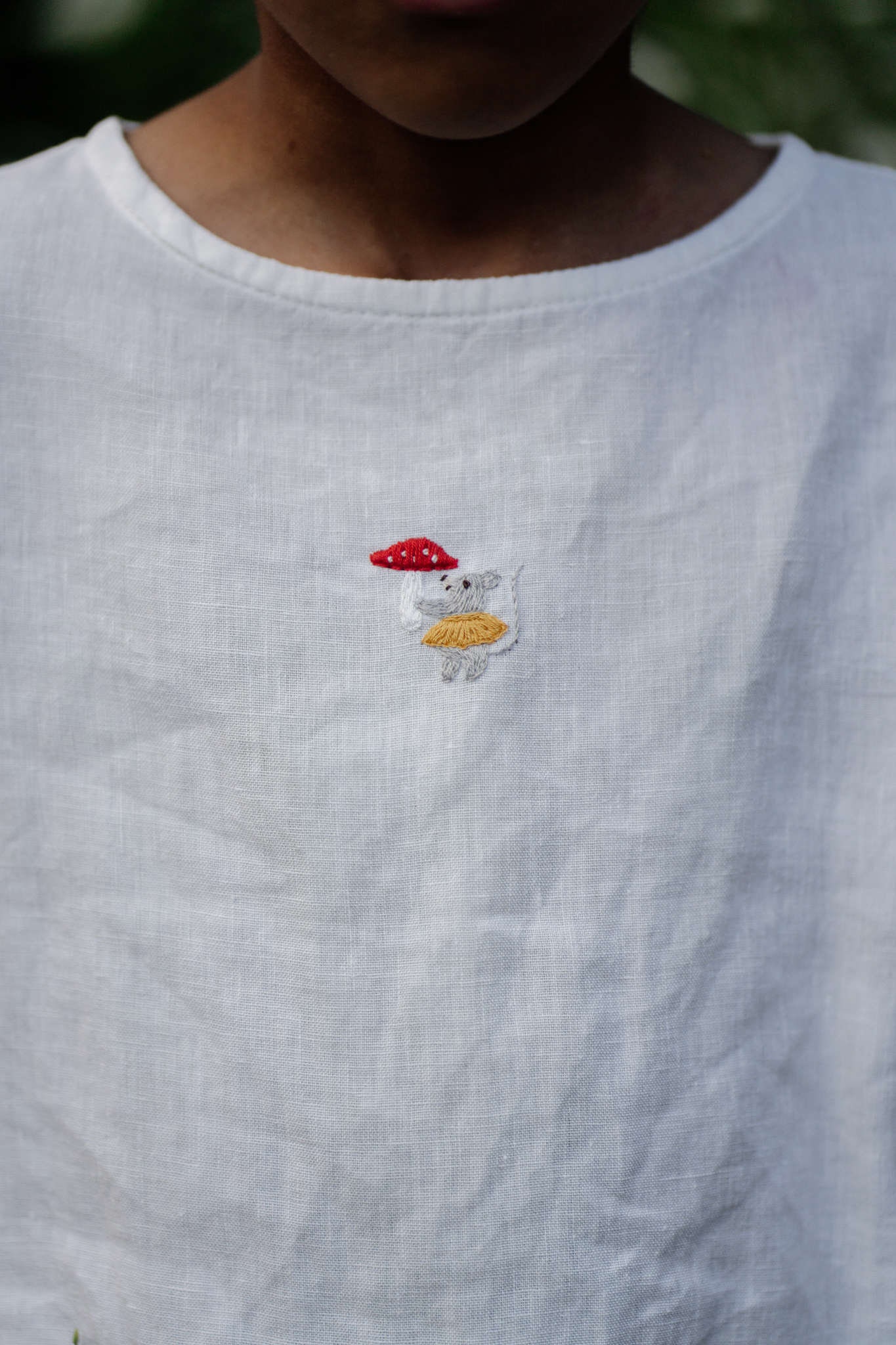 Handmade Embroidery "Mouse with Mushroom" | Customized Personalised Items | Optional Embroideries