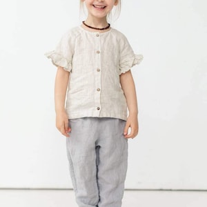 Linen Pants Jules, pants for kids, unisex pants, soft linen pants, boho linen pants,  linen clothing, gift for kids | Optional Embroidery