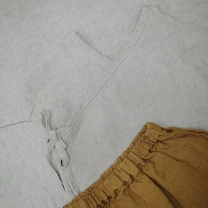 Newborn Linen Wrap Shirt Optional Embroidery image 2