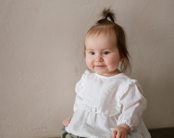 Linen Baby Tunic Daphne | Optional Embroidery