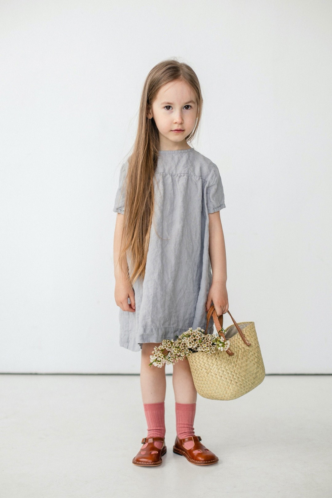 Linen Dress Louise With Short Sleeves Embroidery Option - Etsy