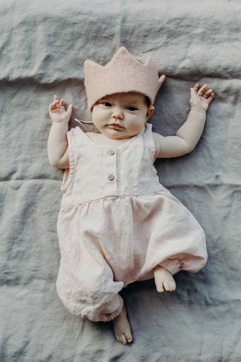 Linen Baby Overall Baby Jumpsuit for Baby in Pink more colors available