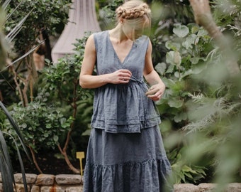 Linen Skirt Amie | Optional Embroidery