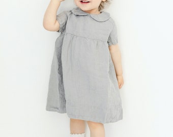 Linen Dress Jenny with Short sleeves | Optional Embroidery