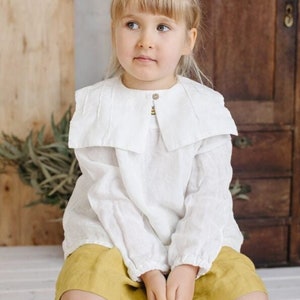 Linen Sailor Collar for Kids | Optional Embroidery
