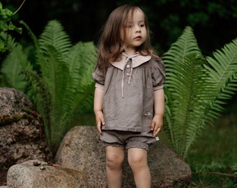 Linen Blouse Dorothy for Girls (optional embroidery)