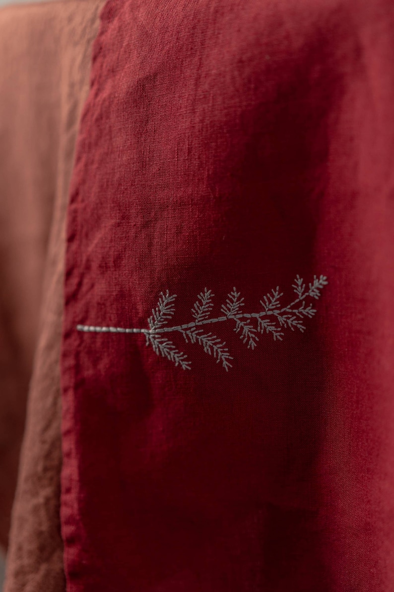 Linen Table Cloth Optional Embroidery image 4