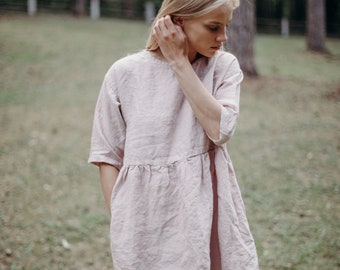 Linen Dress Anne | Optional Embroidery
