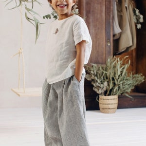 Linen Pleated Pants Amber for Boys and Girls Optional Embroidery image 4