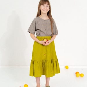 Linen Skirt for Girls, Minimalist Summer Outfit, Soft Boho Style, Casual Everyday Fashion Skirt Amie | Optional Embroidery