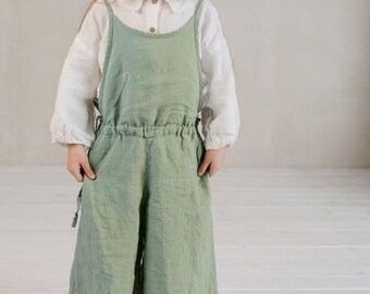 Linen Jumpsuit Joan for Kids | Optional Embroidery