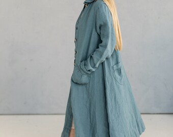 Linen Coat River | Optional Embroidery